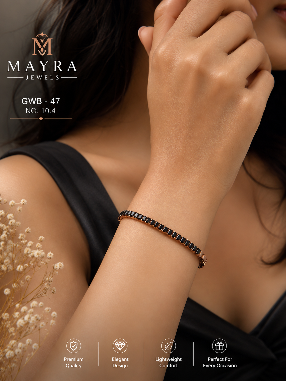 Black & Rose Gold Ceramic Bracelet | GWB-47