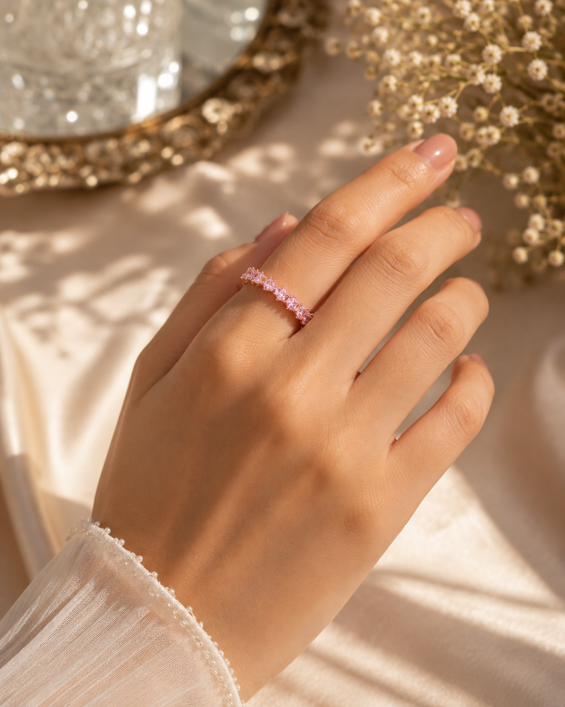 Pink Stone Elegant Ring for Women | Mayra Luxe
