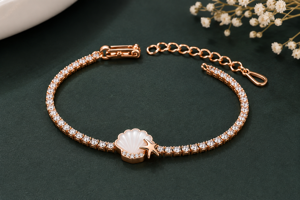 Shell Charm Gold Bracelet for Women | Mayra Luxe