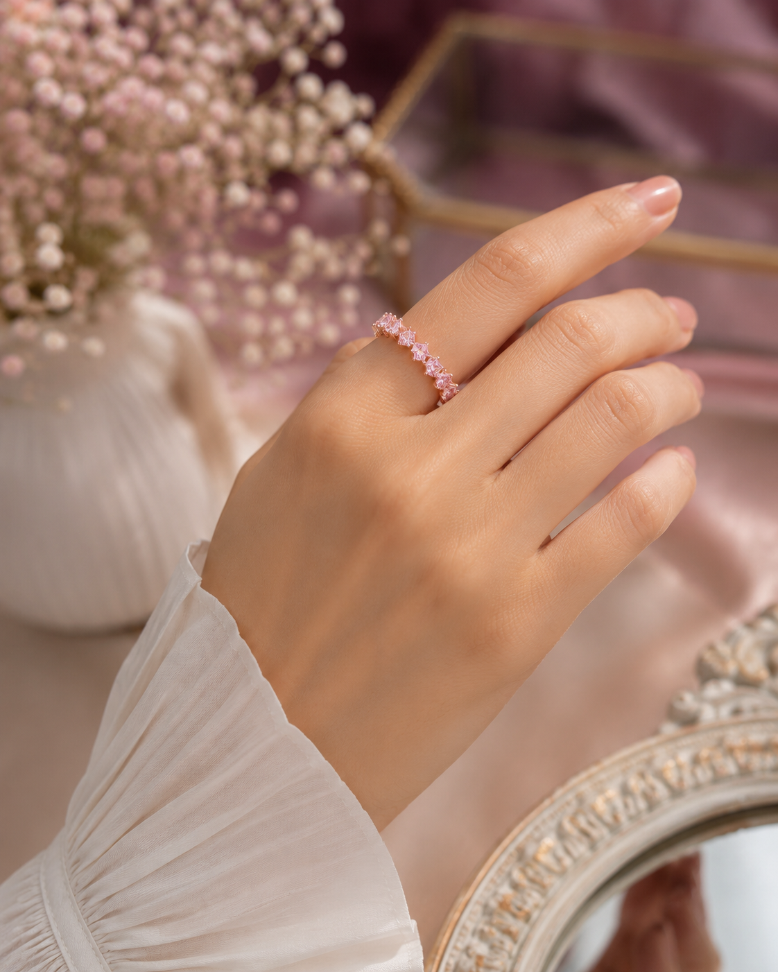 Pink Stone Elegant Ring for Women | Mayra Luxe
