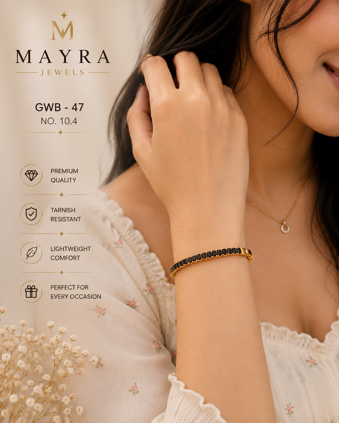 Black & Rose Gold Ceramic Bracelet | GWB-47