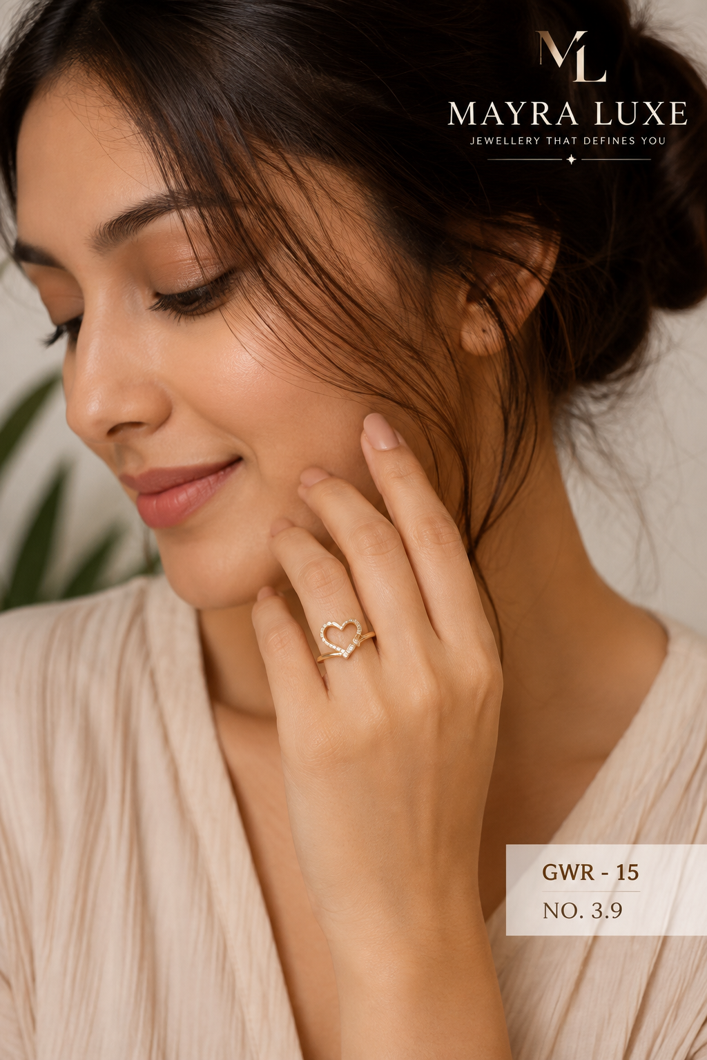 Elegant Heart Stone Ring for Women | Mayra Luxe
