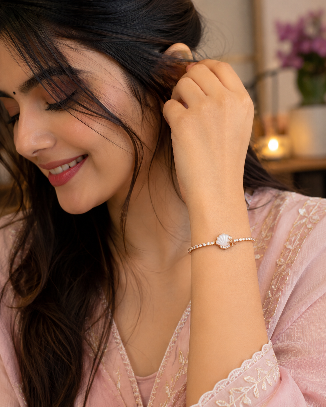 Shell Charm Gold Bracelet for Women | Mayra Luxe