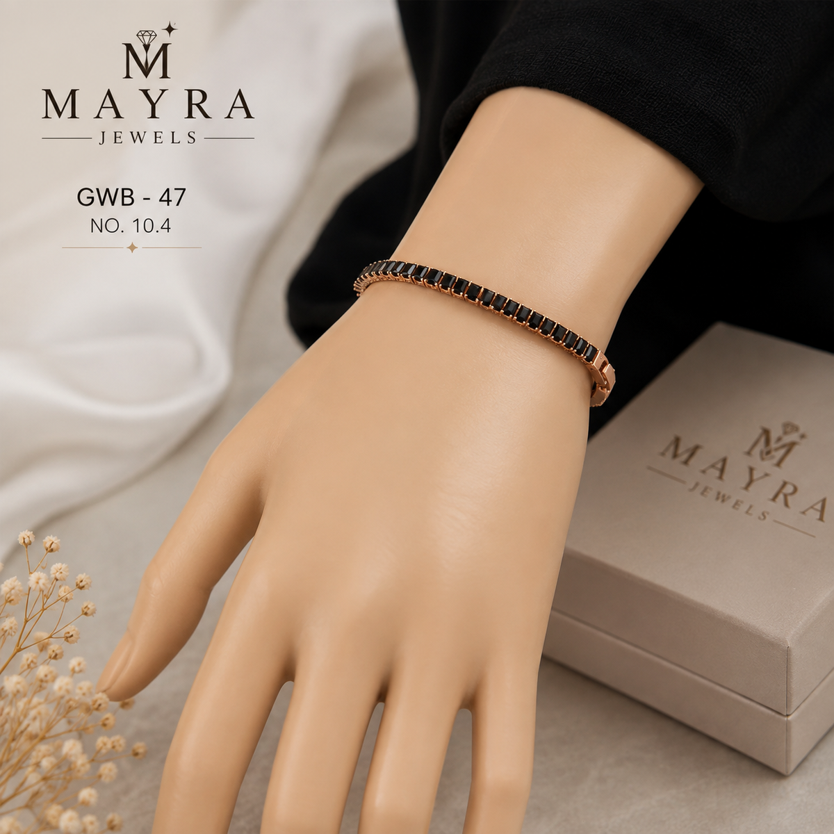 Black & Rose Gold Ceramic Bracelet | GWB-47