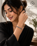 Black Stone Silver Bracelet for Women | Mayra Luxe
