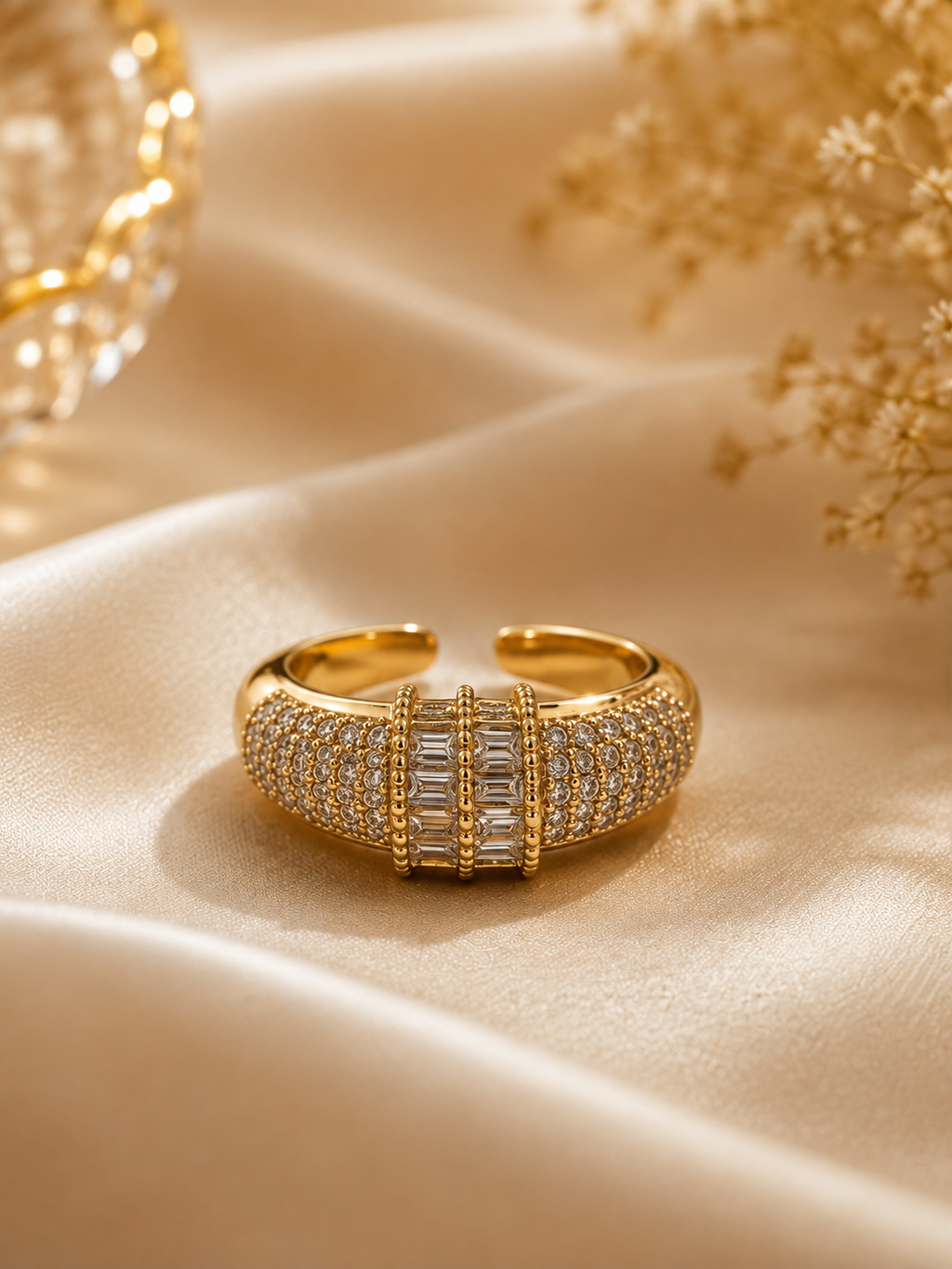 Elegant Gold Pavé Ring for Women | Mayra Luxe