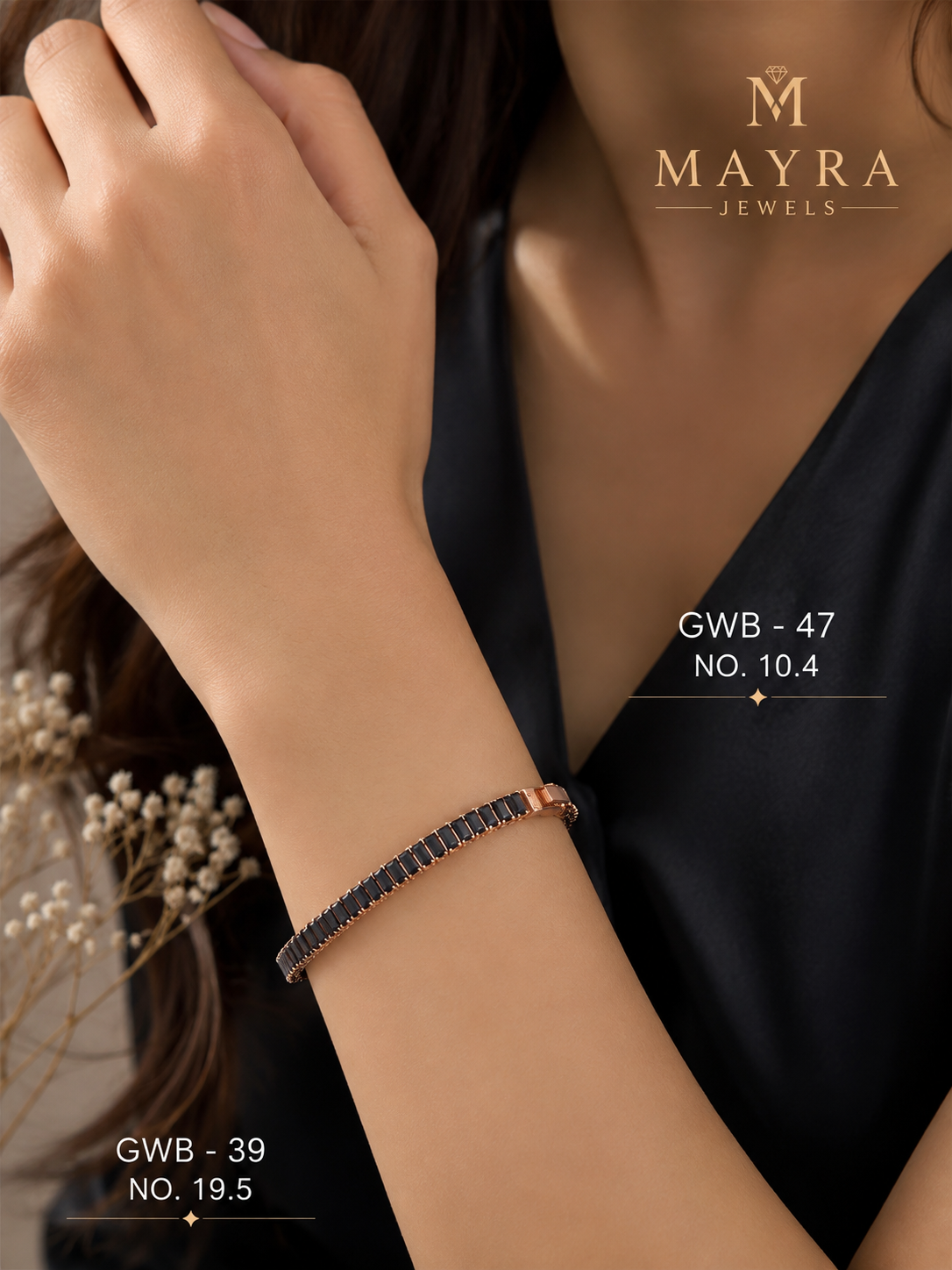 Black & Rose Gold Ceramic Bracelet | GWB-47