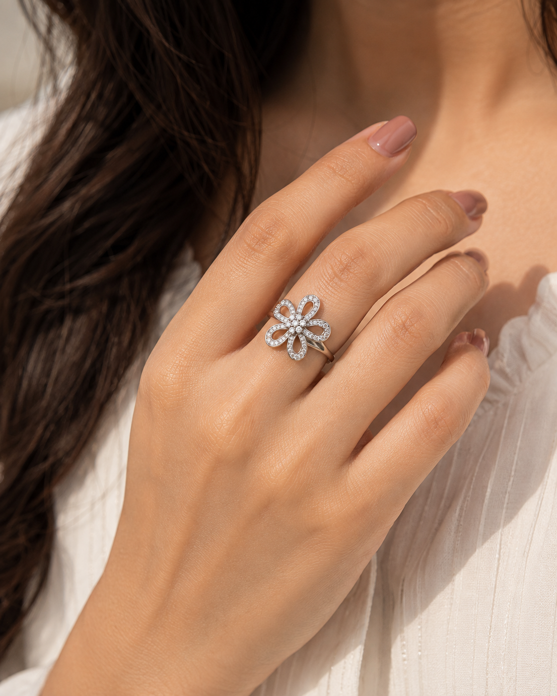 Elegant Flower Stone Ring for Women | Mayra Luxe