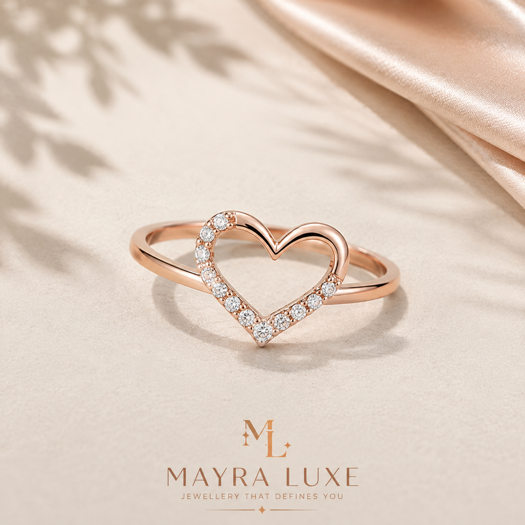 Elegant Heart Stone Ring for Women | Mayra Luxe